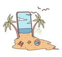 پیش‌نمایش فایل beach-holiday-booking-app-8633767 از پک مفهوم محور