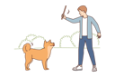 پیش‌نمایش فایل man-throwing-stick-to-play-with-dog-8633782 از پک مفهوم محور