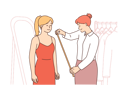 پیش‌نمایش فایل female-tailor-taking-dress-measurement-8633749 از پک فعالیت افراد