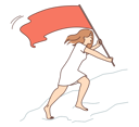 پیش‌نمایش فایل girl-holding-flag-to-reach-finish-point-8633751 از پک فعالیت افراد