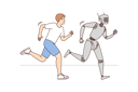 پیش‌نمایش فایل human-and-robot-doing-running-race-8633330 از پک افراد