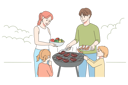 پیش‌نمایش فایل father-cooking-bbq-at-backyard-8633680 از پک افراد