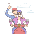 پیش‌نمایش فایل friends-going-out-for-scooter-ride-8633161 از پک مفهوم محور