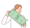 پیش‌نمایش فایل young-man-holding-dollar-note-8633165 از پک مفهوم محور