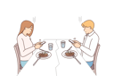 پیش‌نمایش فایل couple-busy-in-mobile-at-dining-table-8633109 از پک فعالیت افراد