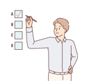 پیش‌نمایش فایل male-employee-tick-in-checkbox-8633116 از پک فعالیت افراد