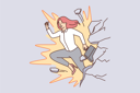پیش‌نمایش فایل businesswoman-break-wall-and-running-out-8633021 از پک مفهوم محور