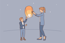 پیش‌نمایش فایل mother-and-son-holding-light-lantern-8633026 از پک مفهوم محور