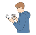 پیش‌نمایش فایل man-using-mobile-and-holding-water-glass-8636142 از پک متفرقه