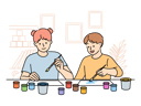 پیش‌نمایش فایل kids-painting-together-8636111 از پک متفرقه