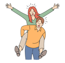پیش‌نمایش فایل woman-sitting-on-man-back-8636126 از پک متفرقه