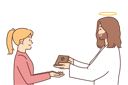 پیش‌نمایش فایل priest-giving-bible-to-girl-8636044 از پک مفهوم محور