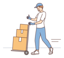 پیش‌نمایش فایل deliveryman-pushing-boxes-cart-8633564 از پک مفهوم محور