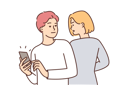 پیش‌نمایش فایل girl-and-boy-chatting-on-phone-8633566 از پک مفهوم محور
