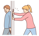 پیش‌نمایش فایل girl-closing-door-and-pushing-boy-8633558 از پک مفهوم محور