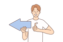 پیش‌نمایش فایل boy-holding-left-sign-board-8633424 از پک متفرقه