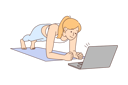 پیش‌نمایش فایل girl-learning-yoga-online-8627559 از پک متفرقه