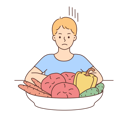 پیش‌نمایش فایل sad-boy-looking-at-vegetable-plate-8633383 از پک مفهوم محور