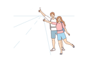 پیش‌نمایش فایل tourist-couple-showing-thumbs-up-for-lift-8633381 از پک مفهوم محور