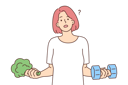 پیش‌نمایش فایل girl-confused-between-good-diet-or-exercise-8633191 از پک مفهوم محور