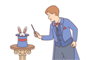 پیش‌نمایش فایل magician-doing-rabbit-trick-8633193 از پک مفهوم محور