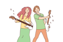 پیش‌نمایش فایل musicians-enjoy-playing-guitar-8633182 از پک مفهوم محور