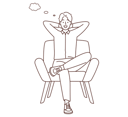پیش‌نمایش فایل happy-man-sitting-on-chair-and-thinking-8661399 از پک متفرقه
