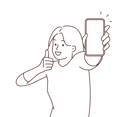 پیش‌نمایش فایل woman-showing-mobile-and-thumbs-up-8661400 از پک متفرقه