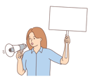 پیش‌نمایش فایل young-girl-holding-board-and-announcing-in-megaphone-8627407 از پک افراد