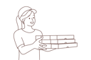 پیش‌نمایش فایل delivery-girl-holding-pizza-boxes-8660956 از پک مفهوم محور