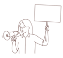 پیش‌نمایش فایل young-girl-holding-board-and-announcing-in-megaphone-8660973 از پک مفهوم محور