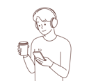 پیش‌نمایش فایل boy-using-mobile-while-holding-coffee-8661073 از پک مفهوم محور