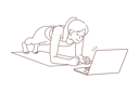 پیش‌نمایش فایل girl-learning-yoga-online-8661056 از پک مفهوم محور