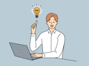 پیش‌نمایش فایل businessman-getting-business-idea-8633046 از پک متفرقه