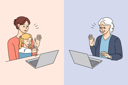 پیش‌نمایش فایل grand-mother-talking-on-video-call-with-grand-daughter-8633068 از پک متفرقه
