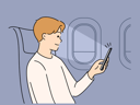 پیش‌نمایش فایل man-looking-in-to-mobile-in-flight-8633057 از پک متفرقه