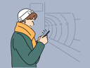پیش‌نمایش فایل muslim-boy-use-mobile-at-metro-station-8633059 از پک متفرقه