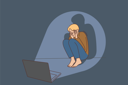 پیش‌نمایش فایل young-boy-watching-horror-movie-in-laptop-8633056 از پک متفرقه