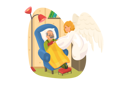پیش‌نمایش فایل smiling-angel-saint-biblical-religious-covering-sleeping-old-man-9178065 از پک افراد پربرکت