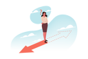 پیش‌نمایش فایل confused-woman-standing-on-arrow-9177768 از پک فعالیت‌های کسب‌وکار