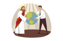 پیش‌نمایش فایل jesus-giving-globe-to-businessman-9177658 از پک کسب‌وکار پربرکت