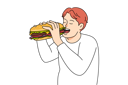 پیش‌نمایش فایل man-eating-huge-burger-9300210 از پک متفرقه