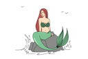 پیش‌نمایش فایل mermaid-sitting-on-rock-at-sea-9300208 از پک متفرقه