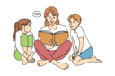پیش‌نمایش فایل mother-reading-story-to-kids-9300212 از پک متفرقه