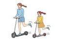 پیش‌نمایش فایل mother-riding-push-scooter-with-daughter-9300201 از پک متفرقه