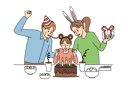پیش‌نمایش فایل parents-celebrating-birthday-of-daughter-9300207 از پک متفرقه