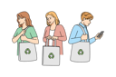 پیش‌نمایش فایل people-using-eco-friendly-bag-while-shopping-9300204 از پک متفرقه