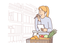 پیش‌نمایش فایل girl-doing-grocery-shopping-9300104 از پک مفهوم محور