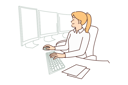 پیش‌نمایش فایل girl-working-on-laptop-9300103 از پک مفهوم محور