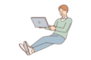 پیش‌نمایش فایل man-working-on-laptop-9300088 از پک مفهوم محور